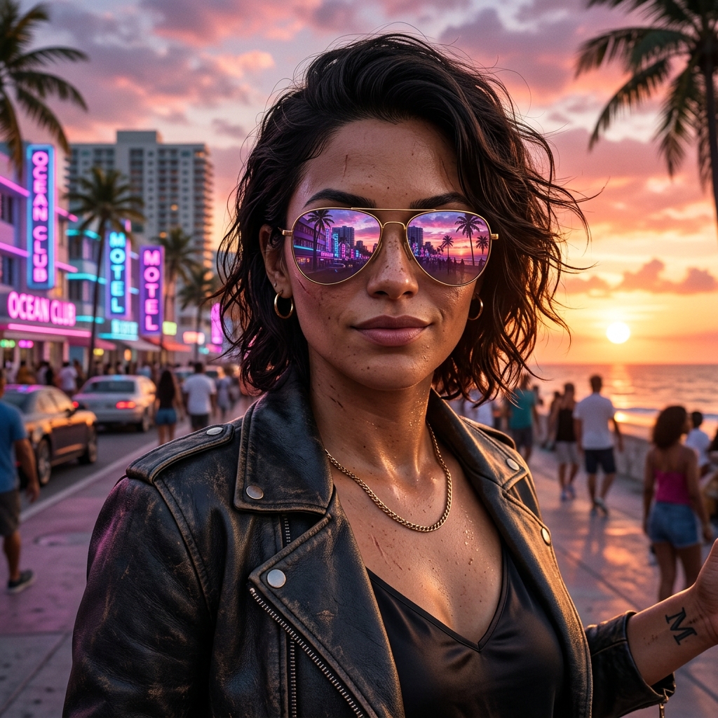 GTA 6 style character artwork